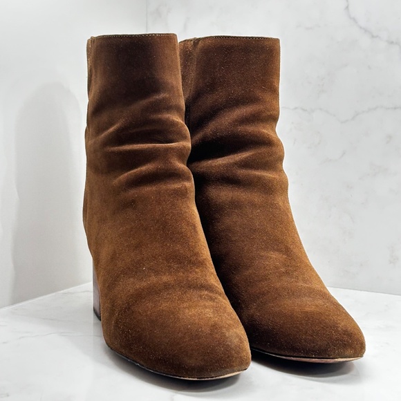 J.Crew Sadie Suede Ankle Boots - Dark Pecan - Stacked Heel - US 11 - With Box - Picture 5 of 13